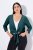Ulla Popken 794514 Jersey bolero met knoop Petrol - Bolero's - 