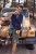 JP1880 Mottled Stretch Knit Stand-up Collar Vest Navy Blue - Jassen - Grote Maten Herenjassen