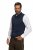 JP1880 Mottled Stretch Knit Stand-up Collar Vest Navy Blue - Jassen - Grote Maten Herenjassen