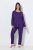Ulla Popken 812441 Pyjama met lange mouwen en kant Koningsblauw - Pyjama's en Loungewear - 