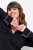 Ulla Popken 812447 Nachthemd met overhemdkraag Zwart - Nachthemden - 