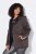 Ulla Popken 812880 Gebreide fleecejas met teddyfleece Taupe - Fleecekleding - 