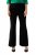 Ulla Popken 813306 Wijde pantalon met elastische taille Zwart - Stoffen broeken - Wijde stoffen broeken voor dames