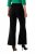 Ulla Popken 813306 Wijde pantalon met elastische taille Zwart - Stoffen broeken - Wijde stoffen broeken voor dames