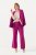 Ulla Popken 813306 Wijde pantalon met elastische taille Magenta - Stoffen broeken - Wijde stoffen broeken voor dames