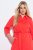 Ulla Popken 815217 A-lijn blousejurk met strikceintuur Roze - Midi jurken - Midi jurken in grote maten