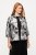 Ulla Popken 816673 Oversized jacquard blazer met driekwartmouwen Zwart - Blazers - Blazers in grote maten voor dames