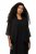 Ulla Popken 817211 Oversized chiffon jas met sjaalkraag Zwart - Jassen - Damesjassen in grote maten