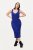 Ulla Popken 817591 Gebreide jurk met V-hals Blauw - Gebreide jurken - 