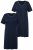 Ulla Popken 819289 Nachthemd met korte mouwen 2-pack Donkerblauw - Nachthemden - 