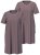 Ulla Popken 819289 Nachthemd met korte mouwen 2-pack Bruin - Nachthemden - 