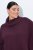 Ulla Popken 820620 Ponchotrui met col Pruim - Poncho's & capes - 