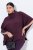 Ulla Popken 820620 Ponchotrui met col Pruim - Poncho's & capes - 