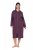 Ulla Popken 821543 Gestreepte badstof badjas met rits Bruin - Ochtendjassen & badjassen - 