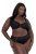 Ulla Popken 822864 Gebloemde slips met kant Zwart - Slips - 