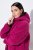 Ulla Popken 823371 Teddyjas met capuchon en doorgestikte zakken Fuchsia - Fleecekleding - 
