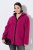 Ulla Popken 823371 Teddyjas met capuchon en doorgestikte zakken Fuchsia - Fleecekleding - 