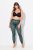 Ulla Popken 823383 Gestippelde panty legging Olijfgroen - Panty's & sokken - 