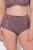 Ulla Popken 825788 Slips met hoge taille en kant Bruin - Slips - 