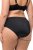 Ulla Popken 825790 Gebloemde slips met kant Zwart - Slips - 