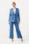 Ulla Popken 826163 Wijde pantalon Denimblauw - Stoffen broeken - Wijde stoffen broeken voor dames