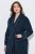 Ulla Popken 826794 Badstof badjas Donkerblauw - Ochtendjassen & badjassen - 