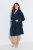 Ulla Popken 826794 Badstof badjas Donkerblauw - Ochtendjassen & badjassen - 