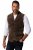 JP1880 827437 Suède gilet met revers Donkerbruin - Pakken - Grote Maten Kostuum Heren