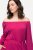 Ulla Popken 827740 Jersey jurk met driekwartmouwen Roze - Midi jurken - Midi jurken in grote maten