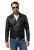 JP1880 830586 Bikerjack van lamsnappa Zwart - Jassen - Grote Maten Herenjassen
