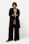 Ulla Popken 830749 Open geplisseerde blazer met brede revers Zwart - Blazers - Blazers in grote maten voor dames