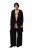 Ulla Popken 830749 Open geplisseerde blazer met brede revers Zwart - Blazers - Blazers in grote maten voor dames