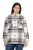Ulla Popken 831641 Geruit overshirt van wolmix Antraciet - Jassen - Damesjassen in grote maten