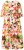 Ulla Popken 832512 Gebloemde jurk van linnenmix met driekwartmouwen Rood - Maxi jurken - Maxi jurken in grote maten