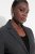 Ulla Popken 832935 Visgraatblazer met metallic glans Grijs - Blazers - Blazers in grote maten voor dames
