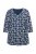 Ulla Popken Snowflake Print 3/4 Sleeve A-Line Tee Navy - Bedrukte T-shirts voor dames - 