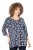 Ulla Popken Snowflake Print 3/4 Sleeve A-Line Tee Navy - Bedrukte T-shirts voor dames - 