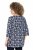 Ulla Popken Snowflake Print 3/4 Sleeve A-Line Tee Navy - Bedrukte T-shirts voor dames - 