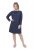 Ulla Popken 834371 Gestreepte sweatjurk Donkerblauw - Sweatjurken - 
