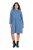 Ulla Popken 834536 Sweatjurk met capuchon Denimblauw - Sweatjurken - 