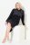 Ulla Popken 834550 Jurk met lange mouwen en capuchon Zwart - Sweatjurken - 