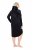 Ulla Popken 834550 Jurk met lange mouwen en capuchon Zwart - Sweatjurken - 