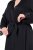 Ulla Popken 834837 Kimono badjas met kant Zwart - Ochtendjassen & badjassen - 