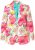 Ulla Popken 835230 Katoenen blazer met bloemen Rood - Blazers - Blazers in grote maten voor dames