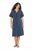 Ulla Popken 837403 Jersey jurk met korte mouwen Donkerblauw - Jersey jurken - 