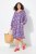 Ulla Popken 838839 Bedrukte blousejurk Petrol - Midi jurken - Midi jurken in grote maten