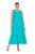 Ulla Popken 839135 Mouwloze maxi-jurk Turquoise - Maxi jurken - Maxi jurken in grote maten