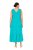 Ulla Popken 839135 Mouwloze maxi-jurk Turquoise - Maxi jurken - Maxi jurken in grote maten