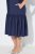 Ulla Popken 840367 Midi-jurk met korte mouwen en V-hals Donkerblauw - Midi jurken - Midi jurken in grote maten