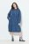 Ulla Popken 840972 Sweatjurk met ruches Indigo - Sweatjurken - 